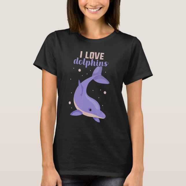 Camiseta Amo a los delfines delfines Chicas lindos (Anverso)