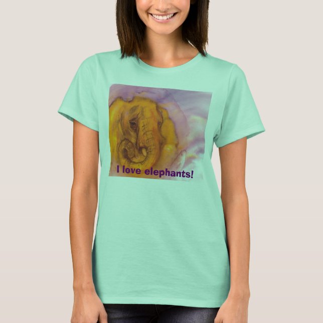 Camiseta ¡Amo a los elefantes! (Anverso)