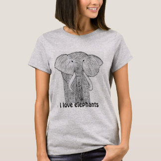 camiseta "Amo a los elefantes"