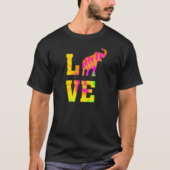 Camiseta Amo a los Elefantes Elefantes Animales Silhouette  (Anverso)