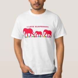 Camiseta Amo a los elefantes (rojo)