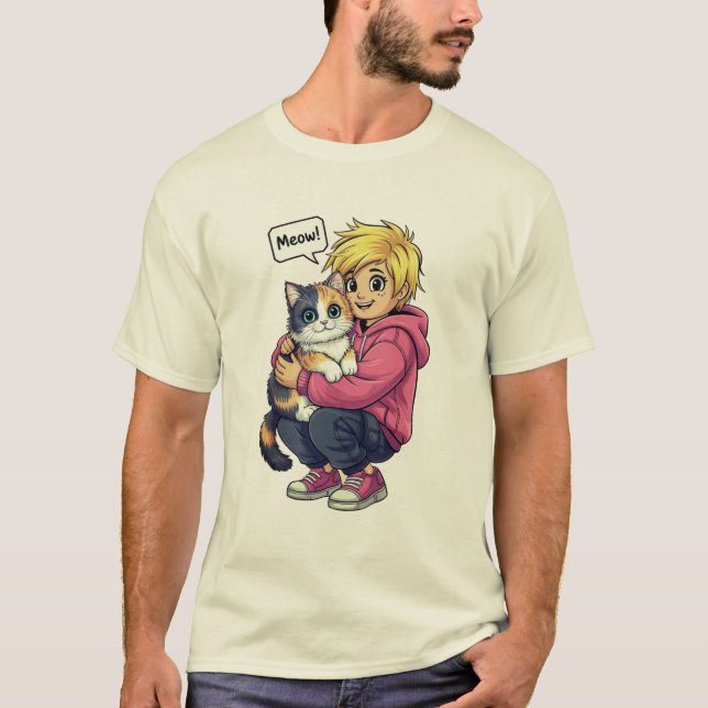 Camiseta Amo a los gatos (Anverso)