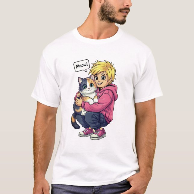Camiseta Amo a los gatos (Anverso)