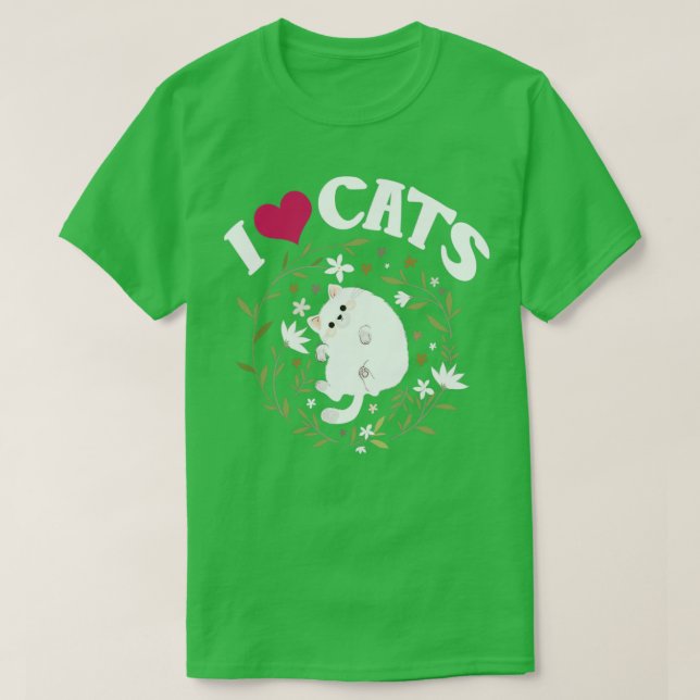 Camiseta Amo a los gatos1 (Diseño del anverso)