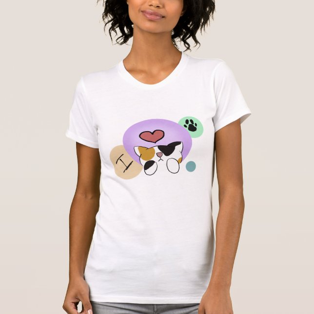 Camiseta Amo a los gatos calcio (Anverso)