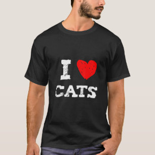 Camiseta Amo a los gatos con corazón rojo perfecto para mam