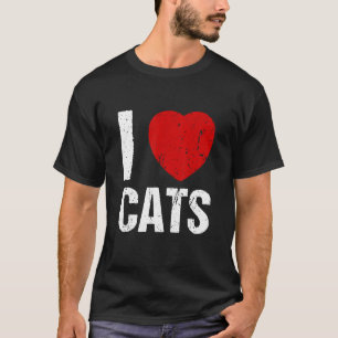 Camiseta Amo a los gatos corazón gato