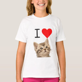 Camiseta Amo a los gatos Foto de gato personalizada para ni
