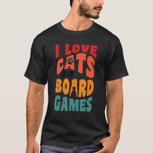 Camiseta Amo a los gatos gato gatos juego de mesa juegos de