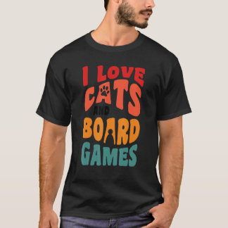 Camiseta Amo a los gatos gato gatos juego de mesa juegos de