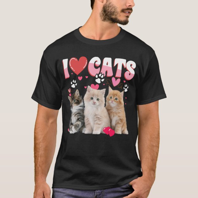 Camiseta Amo a los gatos gatos gatos gatos gatos gatos gato (Anverso)