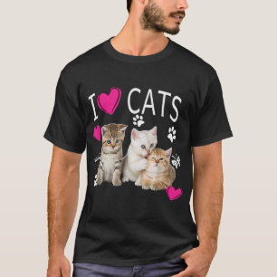 Camiseta Amo a los gatos gatos gatos gatos gatos me encanta