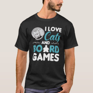 Camiseta Amo a los gatos y los juegos de mesa gato gatos ju