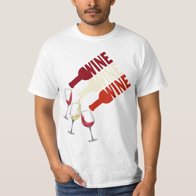 Camiseta Amo a los Hombres Wine Blanco Rojo (Anverso)