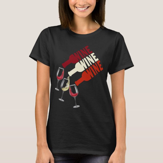Camiseta Amo a los Hombres Wine Blanco Rojo (Anverso)