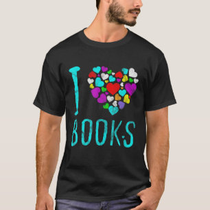 Camiseta Amo a los Libros de Corazón leyendo historias por