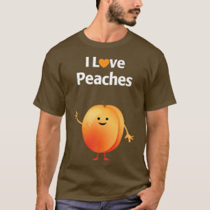Camiseta Amo a los Melocotones Frutos y Vegetarianos