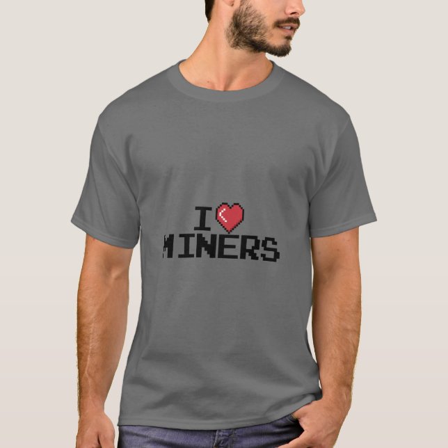 Camiseta Amo a los mineros Red Heart Graciosos Mineros Juga (Anverso)