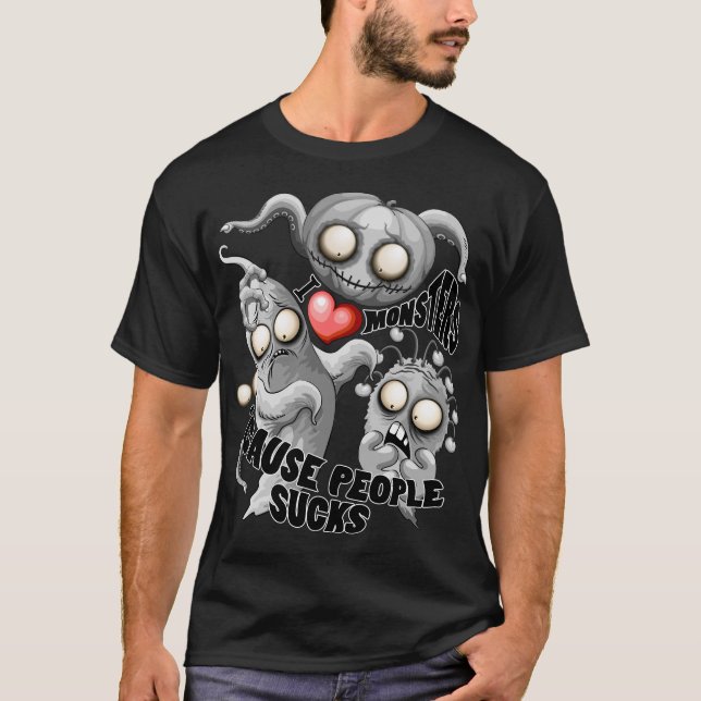 Camiseta Amo a los monstruos porque la gente se acosa (Anverso)