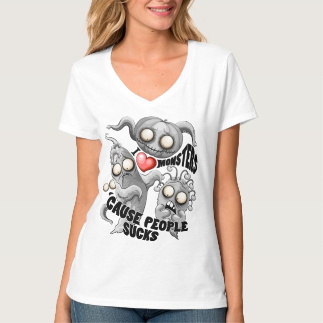 Camiseta Amo a los monstruos porque la gente se acosa (Anverso)