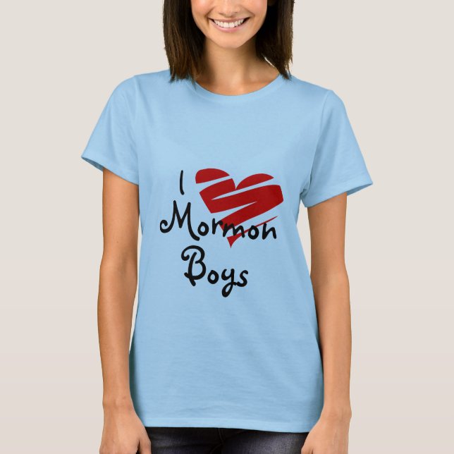 Camiseta Amo a los muchachos mormones, lds, mormón, (Anverso)