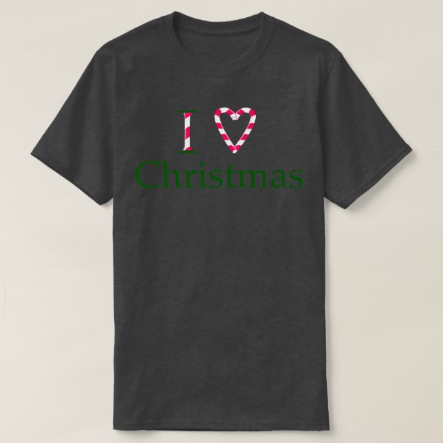 Camiseta Amo a los Navidades Candy Cane Heart960 (Diseño del anverso)
