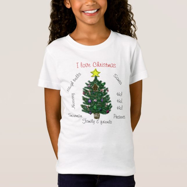 Camiseta Amo a los Navidades Estrella Amarilla Gingerbread  (Anverso)