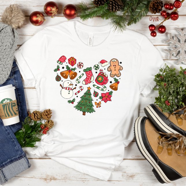 Camiseta Amo a los Navidades: festivo (Festive vibes: Christmas Joy Heart Tee ❤️🎄)