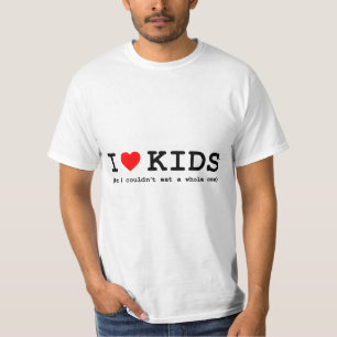 Camiseta Amo a los niños (pero no pude comer uno entero)