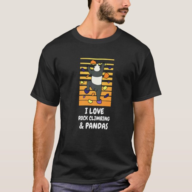 Camiseta Amo a los pandas escaladores de rocas Panda escala (Anverso)