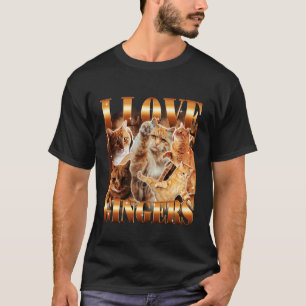 Camiseta Amo a los pelirrojos divertido lindo meme de gato