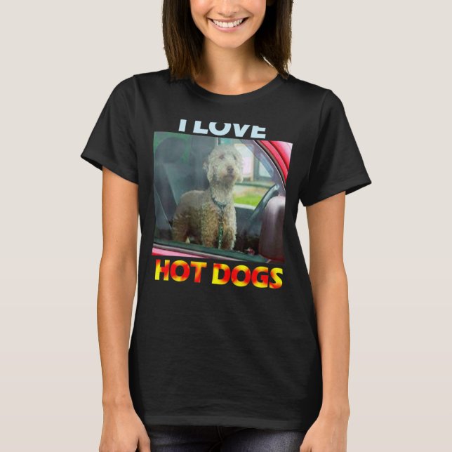 Camiseta Amo a los perritos calientes Dueño del perro (Anverso)
