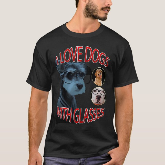 Camiseta Amo a los perros con gafas (Anverso)