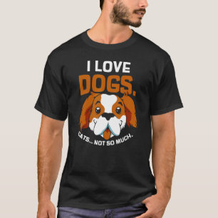Camiseta Amo a los perros gatos no tanto animal perro cacho