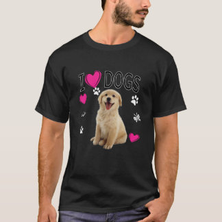 Camiseta Amo a los perros retriever labrador dorado  