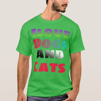 Camiseta Amo a los perros y gatos amigo de la familia