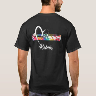 Camiseta Amo a los petirrojos americanos Tie Dye Cool Vinta