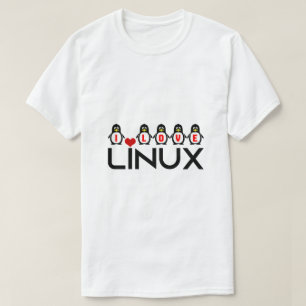Camiseta Amo a los pingüinos de Linux un geek único y diver