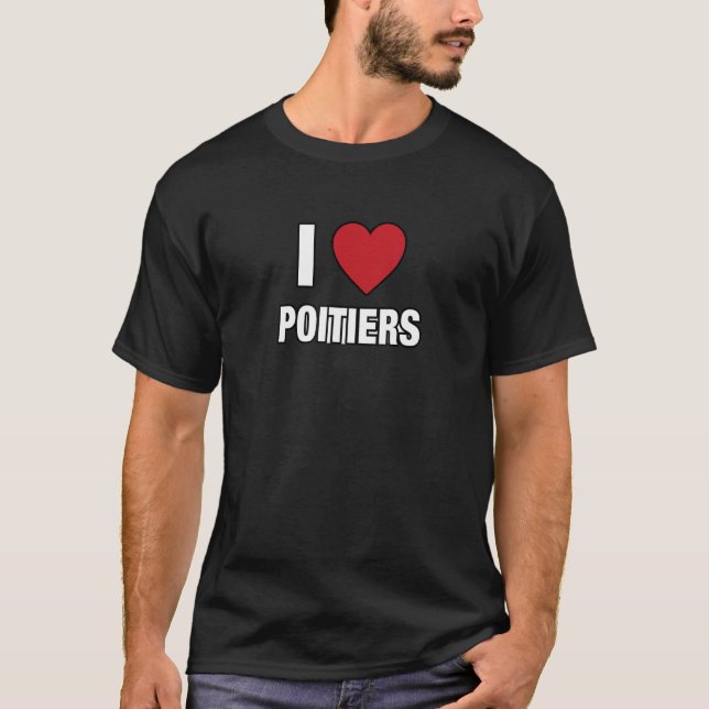 Camiseta AMO A LOS POITIERS Francia Europa con el corazón d (Anverso)