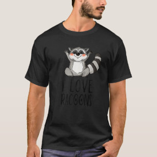 Camiseta Amo a los Racoons Cita de Mascota de amor animal