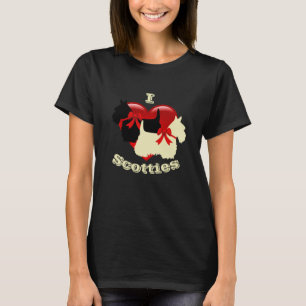 Camiseta Amo a los Scottish Terriers, negros y trigueños