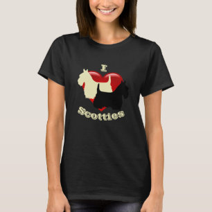 Camiseta Amo a los Scottish Terriers, negros y trigueños