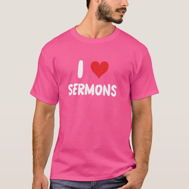 Camiseta Amo a los sermones - Biblia del pastor del clero d (Anverso)