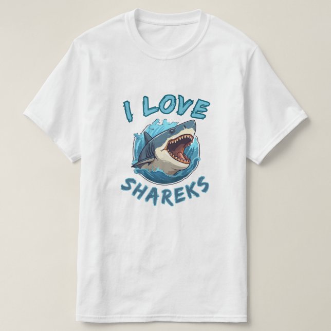 Camiseta Amo a los tiburones Fisher (Diseño del anverso)