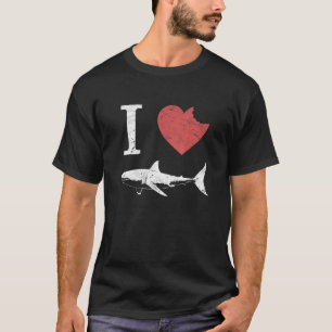 Camiseta Amo a los tiburones - Tiburón negro vintage