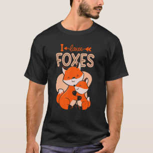Camiseta Amo a los zorros de los animales: