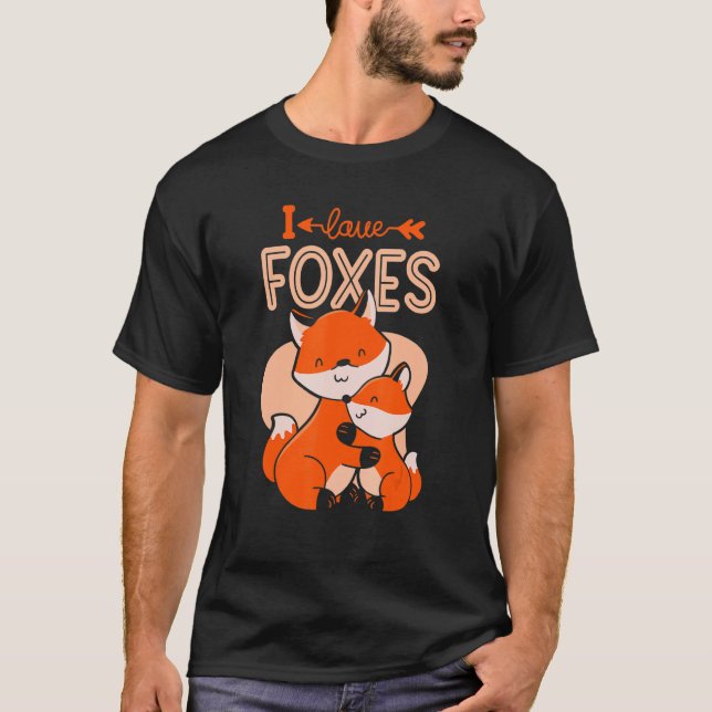 Camiseta Amo a los zorros de los animales: (Anverso)