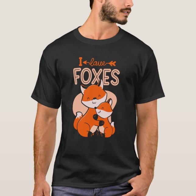 Camiseta Amo a los zorros de los animales: (Anverso)