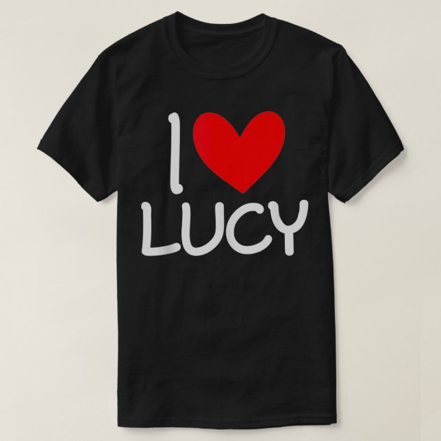 Camiseta Amo a Lucy Name Hombres Personalizados Guy BFF Ami (Diseño del anverso)