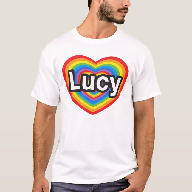 Camiseta Amo a Lucy. Te amo Lucy. Corazón (Anverso)